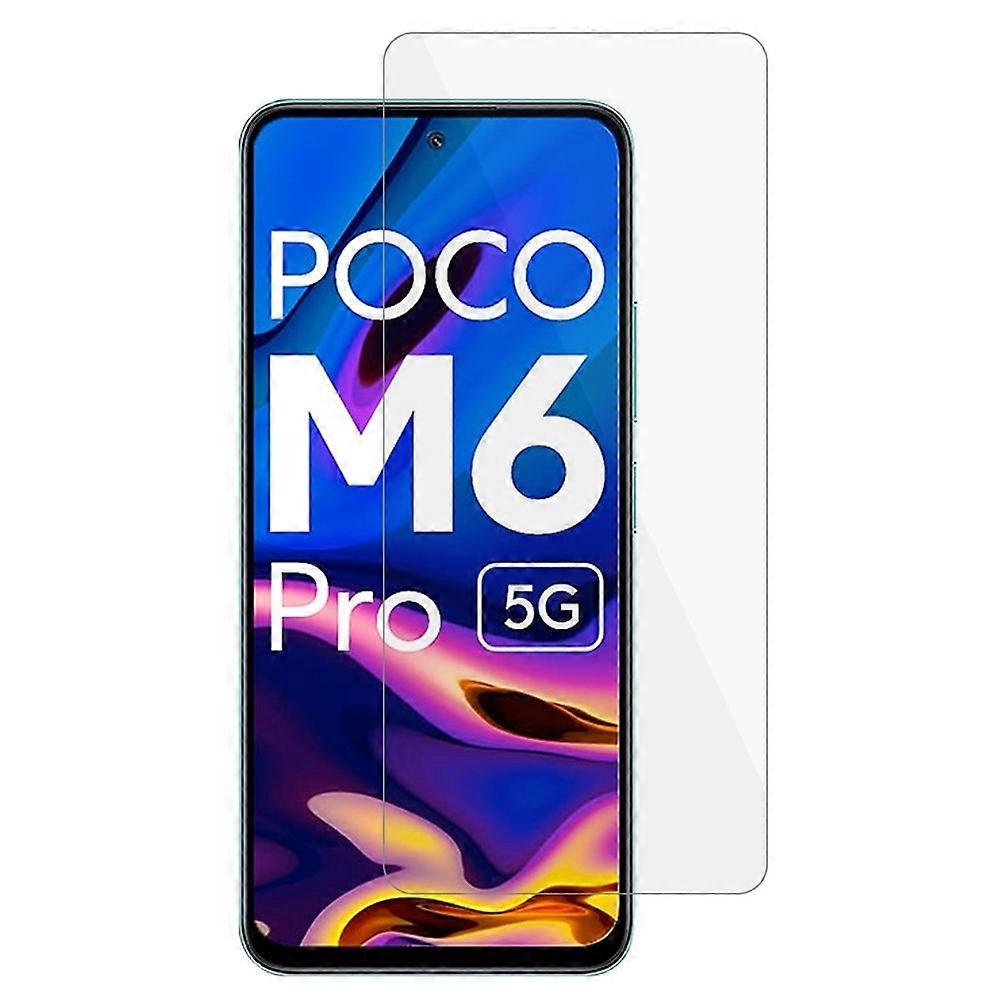 Xiaomi Poco M6 Pro 5G 2.5Dアークエッジスクリーンプロテクター高アルミニウムシリコンガラスアンチスクラッチHDフィルムに対応したAMORUS