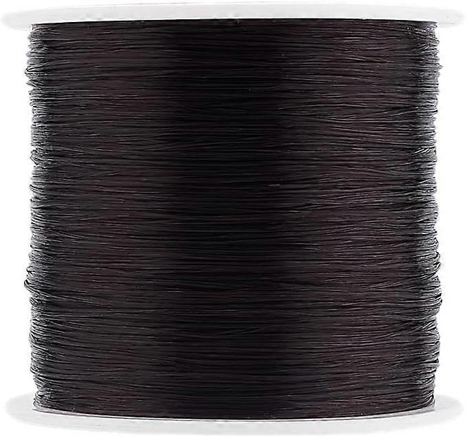 546.8 Yards Elastic String 0.5mm Elastic Bracelet Cord Black Stretch Cord Flat Stretchy Bracelet String Beading Thread Seed Bead Thread for Seed Beads