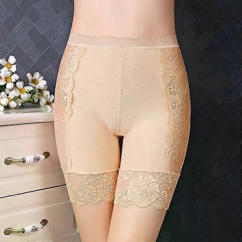 Plus Size Safety Short Pants Women Seamless Under Skirt Boxers For Women Sexy Lace Anti Chafing Boyshort Panties Underwear