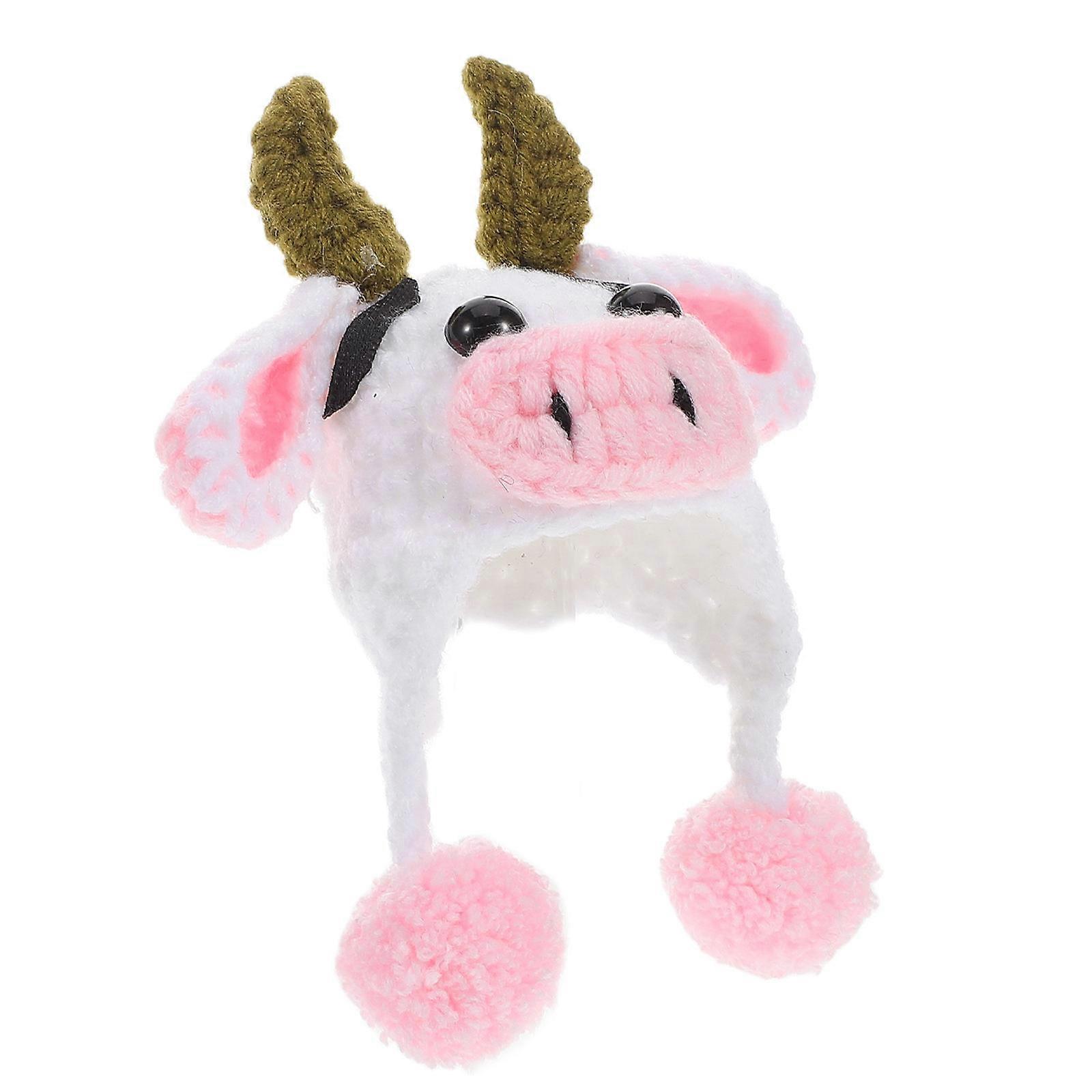 Miniature Woolen Yarn Doll Hat for Doll Tiny Knit Cap for Crafts