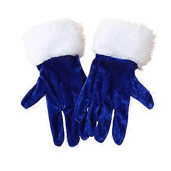 Women Retro Velvet Gloves - Fuzzy Cuffs Wrist Length - for Wedding Tea Party