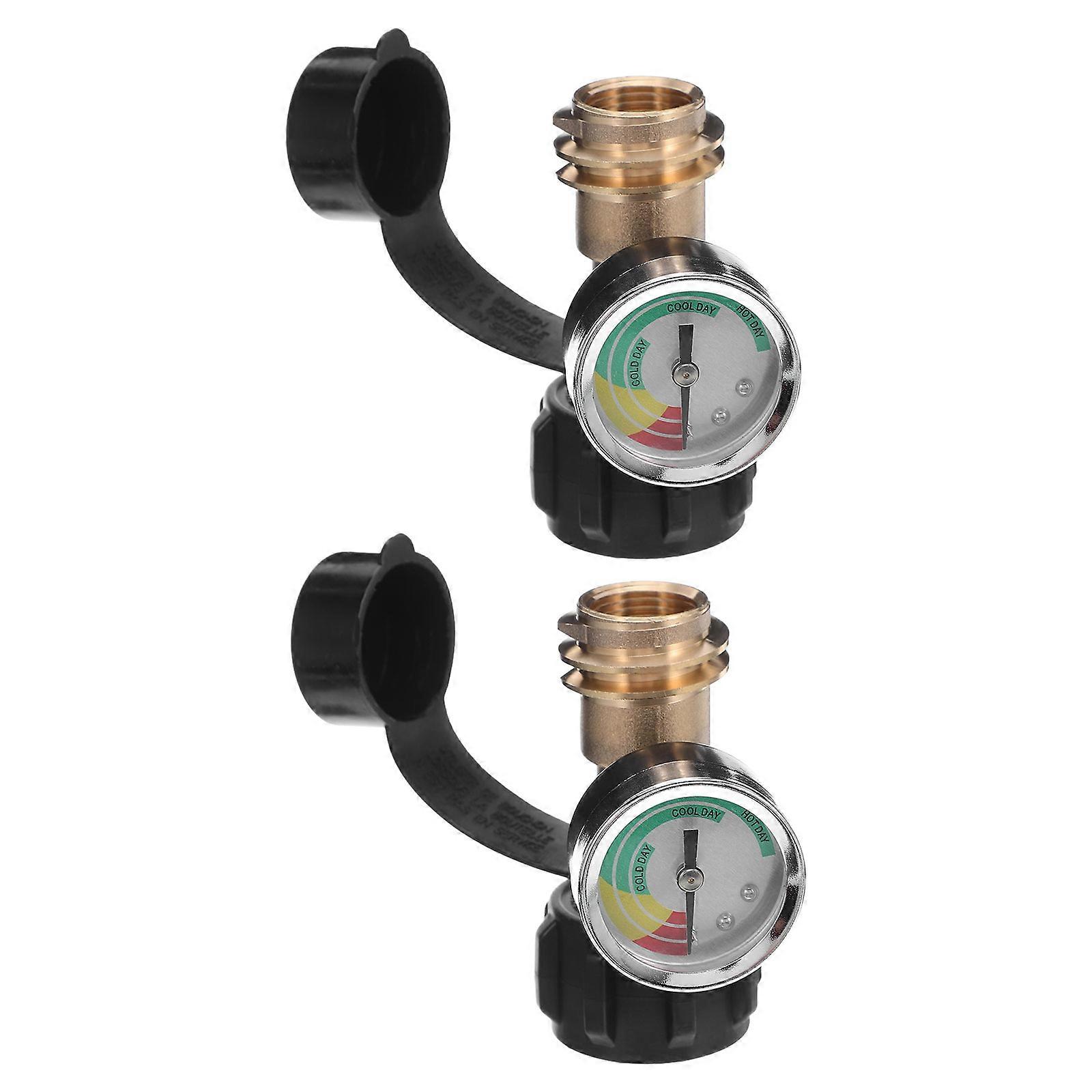 Tank Adapter with Pressure Gauge for Home 2Pcs Adapter
