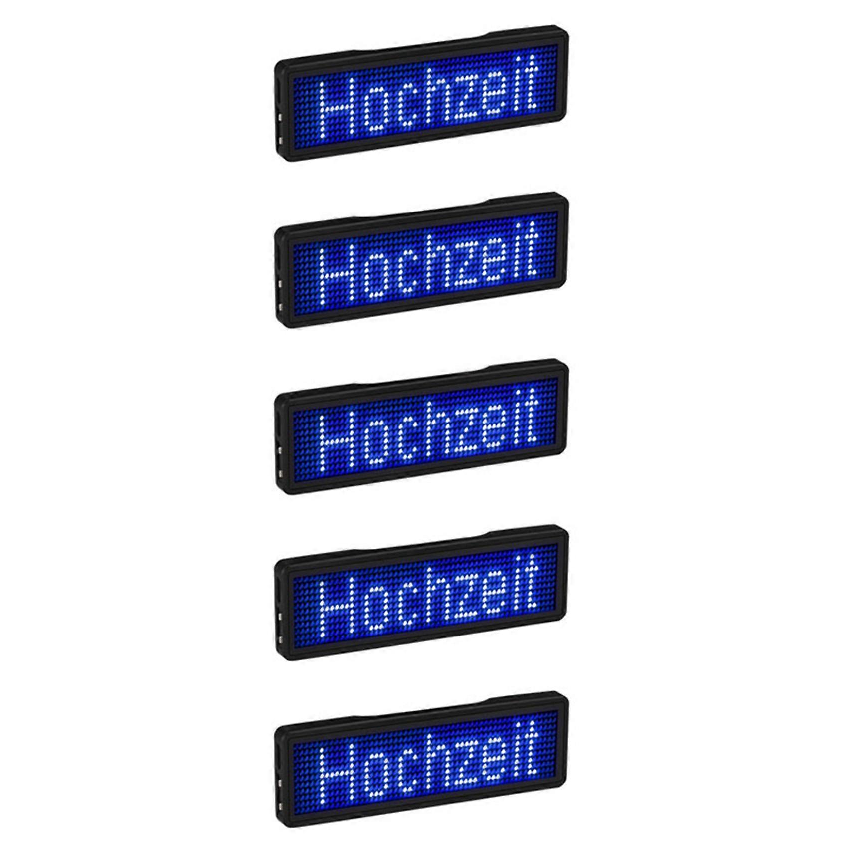 5X Bluetooth LED Name Badge Rechargeable Light Sign DIY Programmable Scrolling Message Board Display LED,Type 5