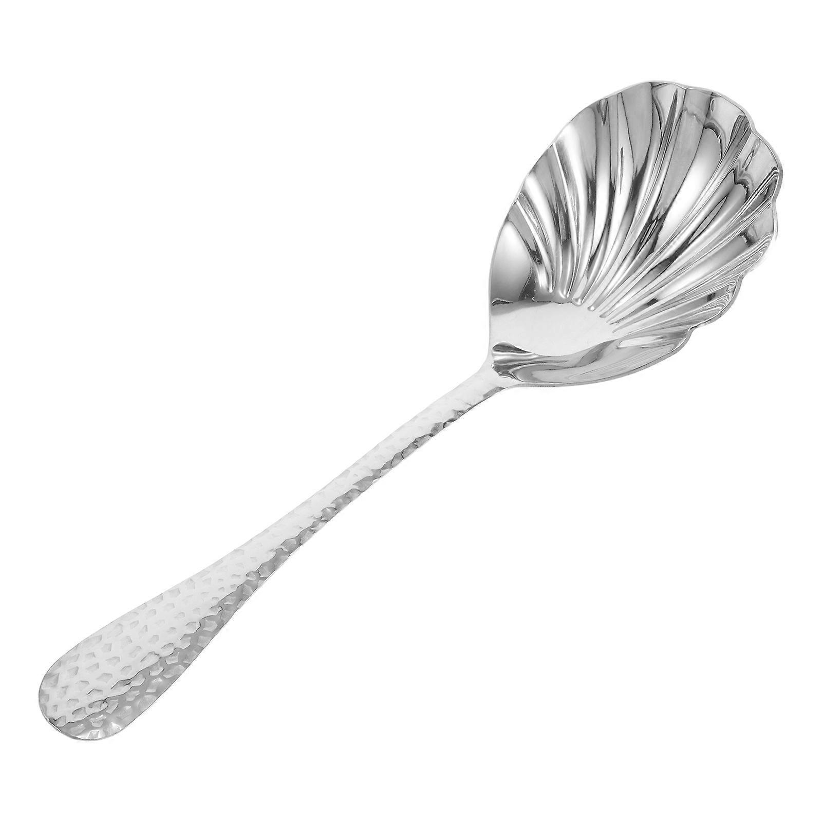 Silver Stainless Steel Serving Spoon for Mixing 3Pcs Kitchen Tableware