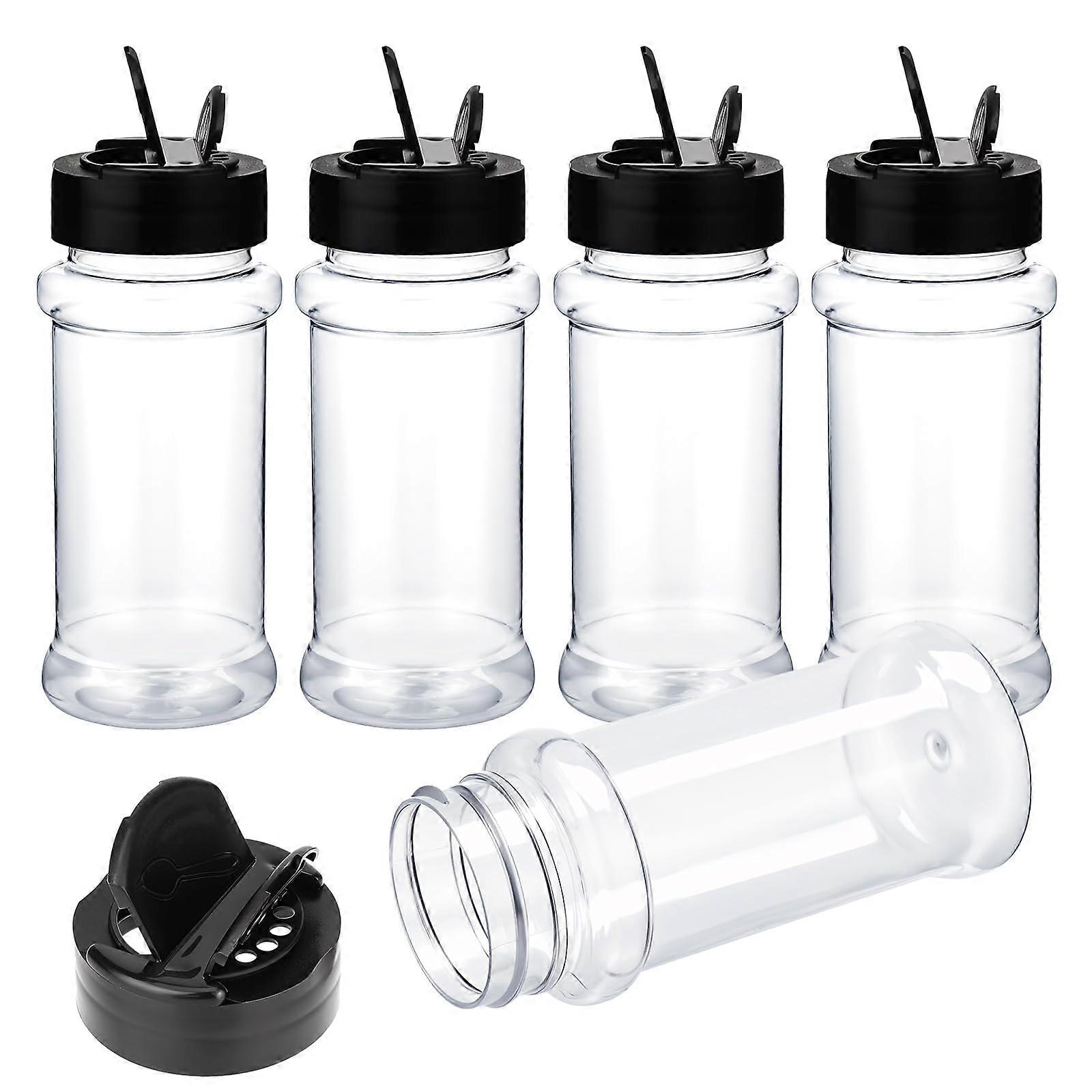 5 Pcs 3 Oz Clear Plastic Spice Jars with Dual Flip Shaker Lids for Kitchen Storage