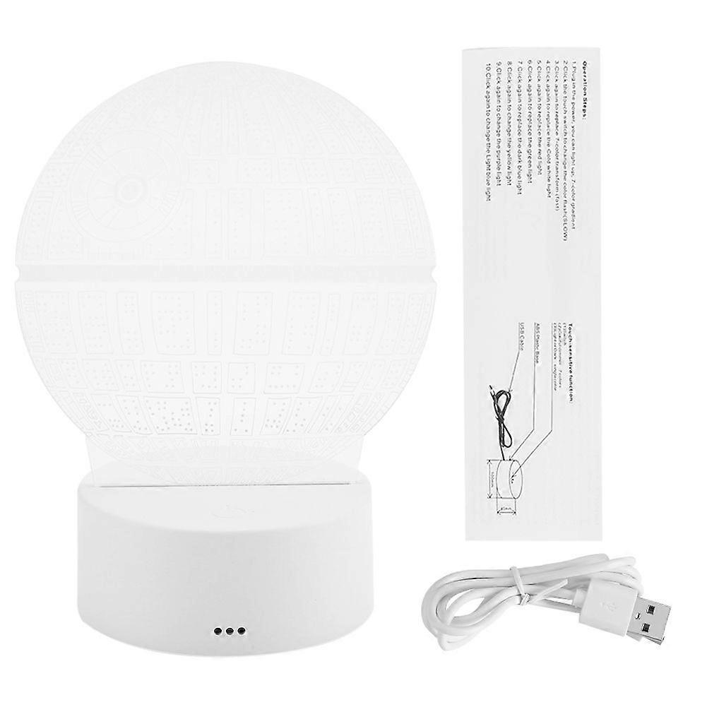 Night Light ABS Base Holder Planet Pattern Lamp Touch Switch (White without Remote Control)