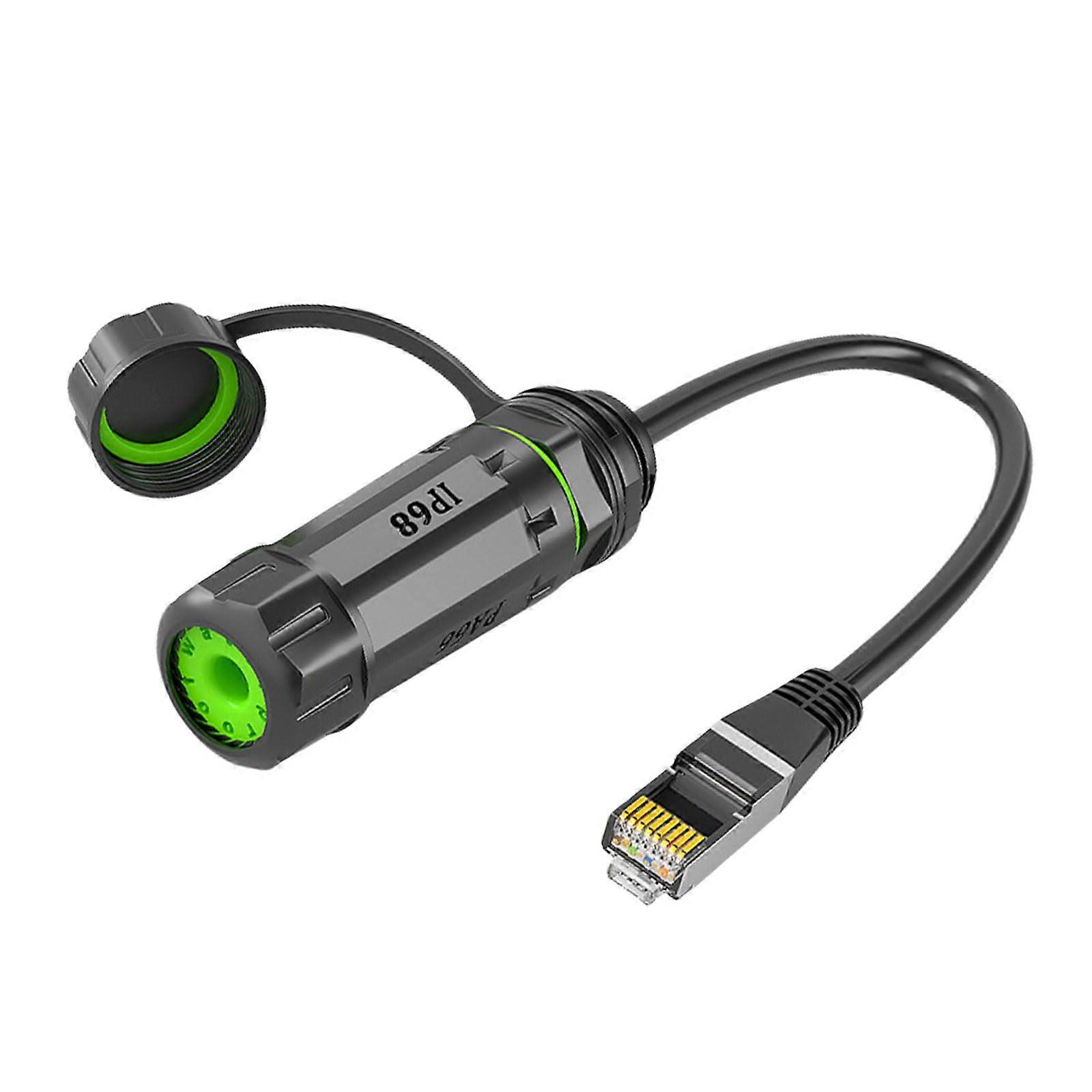 RJ45 Coupler Outdoor IP68 Waterproof Dustproof Ethernet Adapter 25cm Cable Length