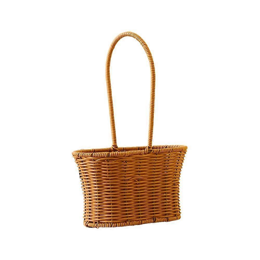 with Handle Braid Storage Baskets Brown Hanging Basket Gift Flower Basket