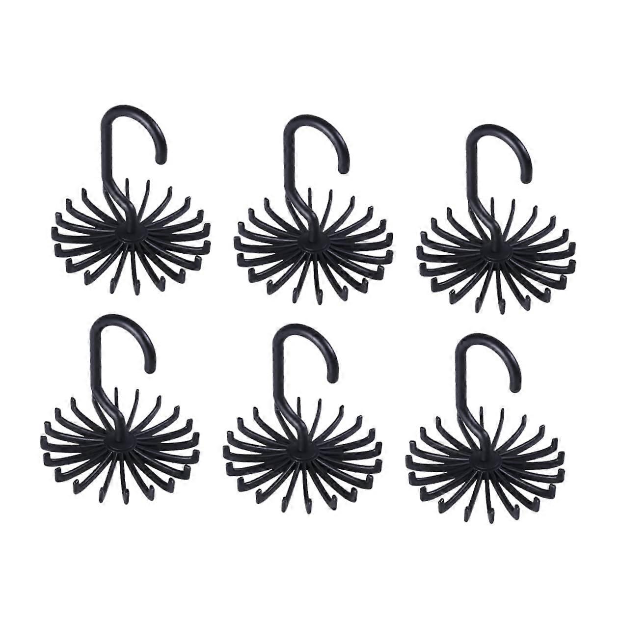 6pcs Rotating Tie Rack Organizer with 360° Design and NonSlip Hooks Holds 20 Ties Scarves
