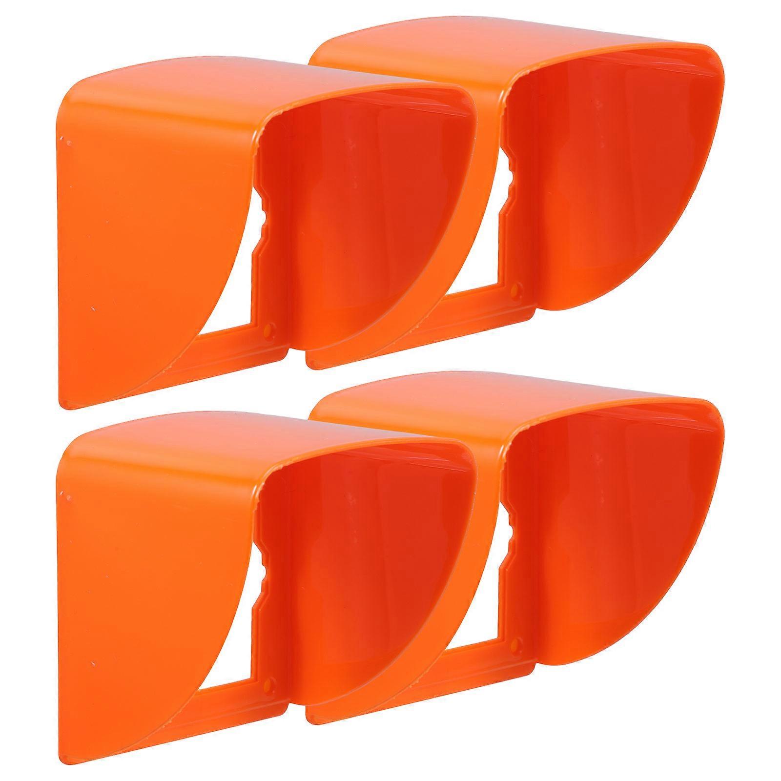Orange Waterproof Electric Outlet Cover for Outdoor Use Easy Installation Ventilated Design Plastic 4pcs
