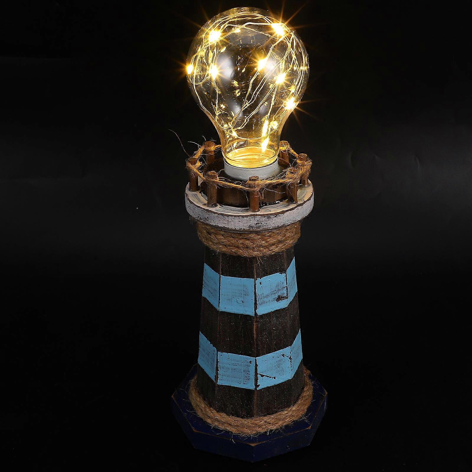 Mediterranean LED Lighthouse Desktop Light for Home Decoration