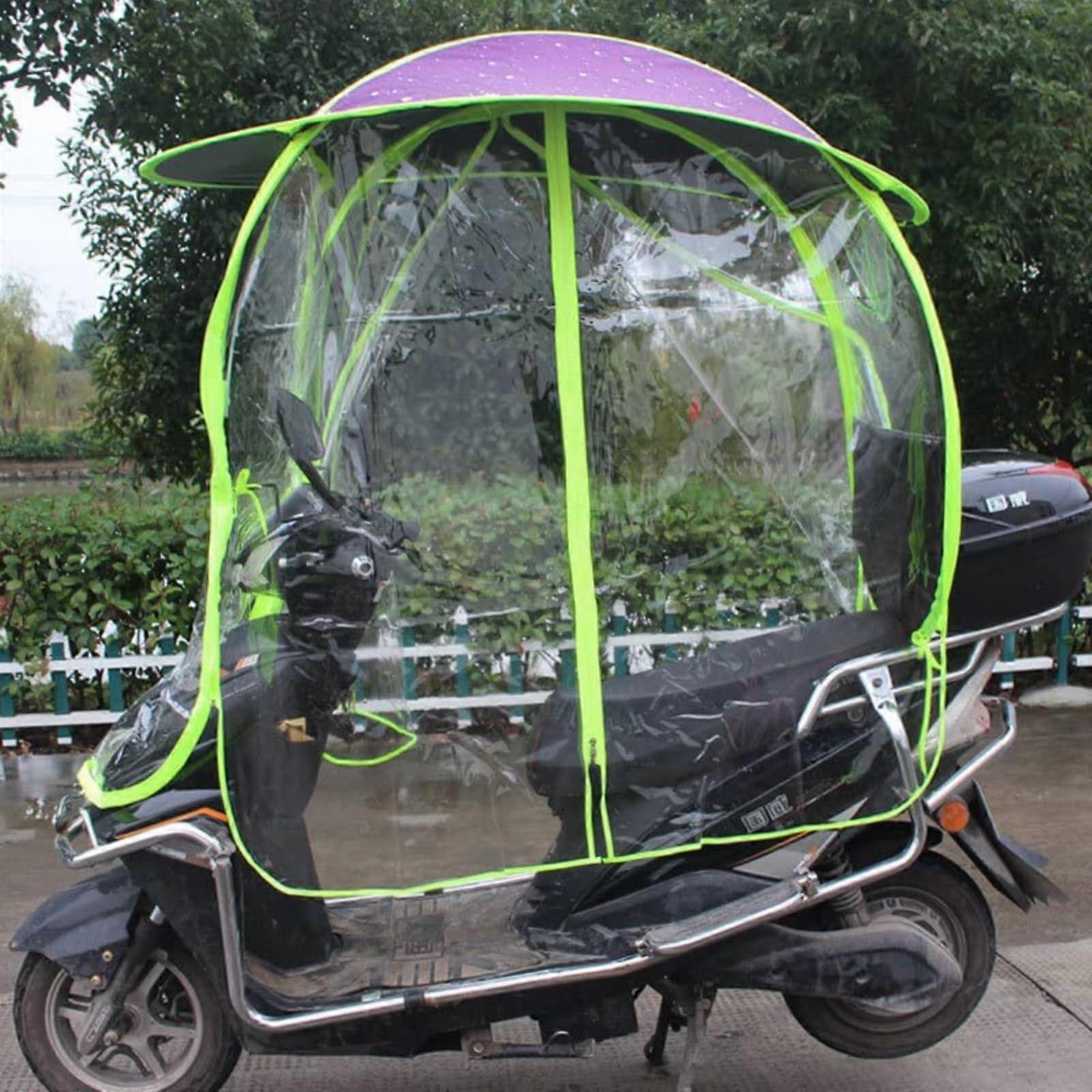 Waterproof Mobility Scooter Canopy with Foldable Design and Sun Rain Protection, Purple