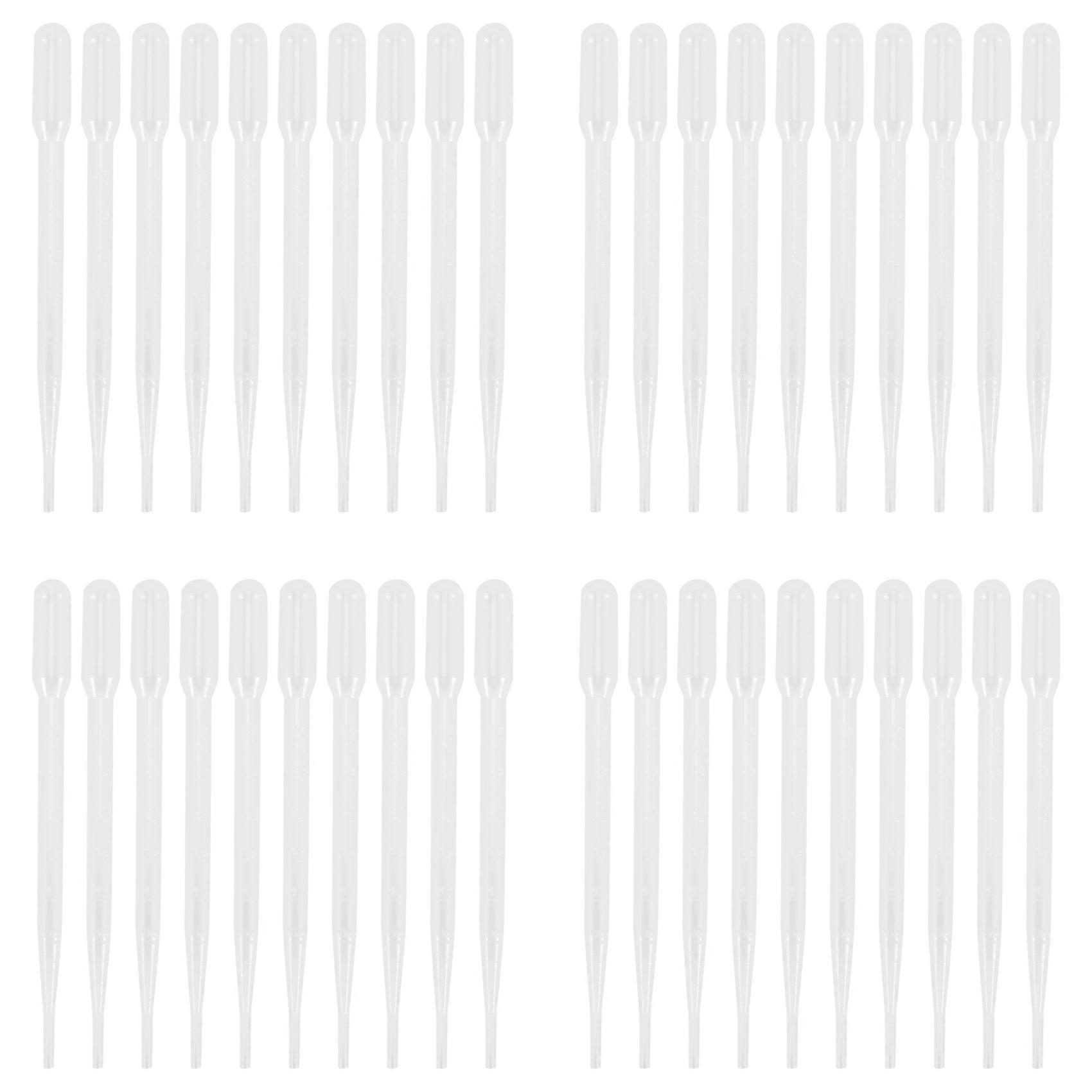 40pcs 3ML Disposable Plastic Eye Dropper Set Transfer Graduated Pipettes