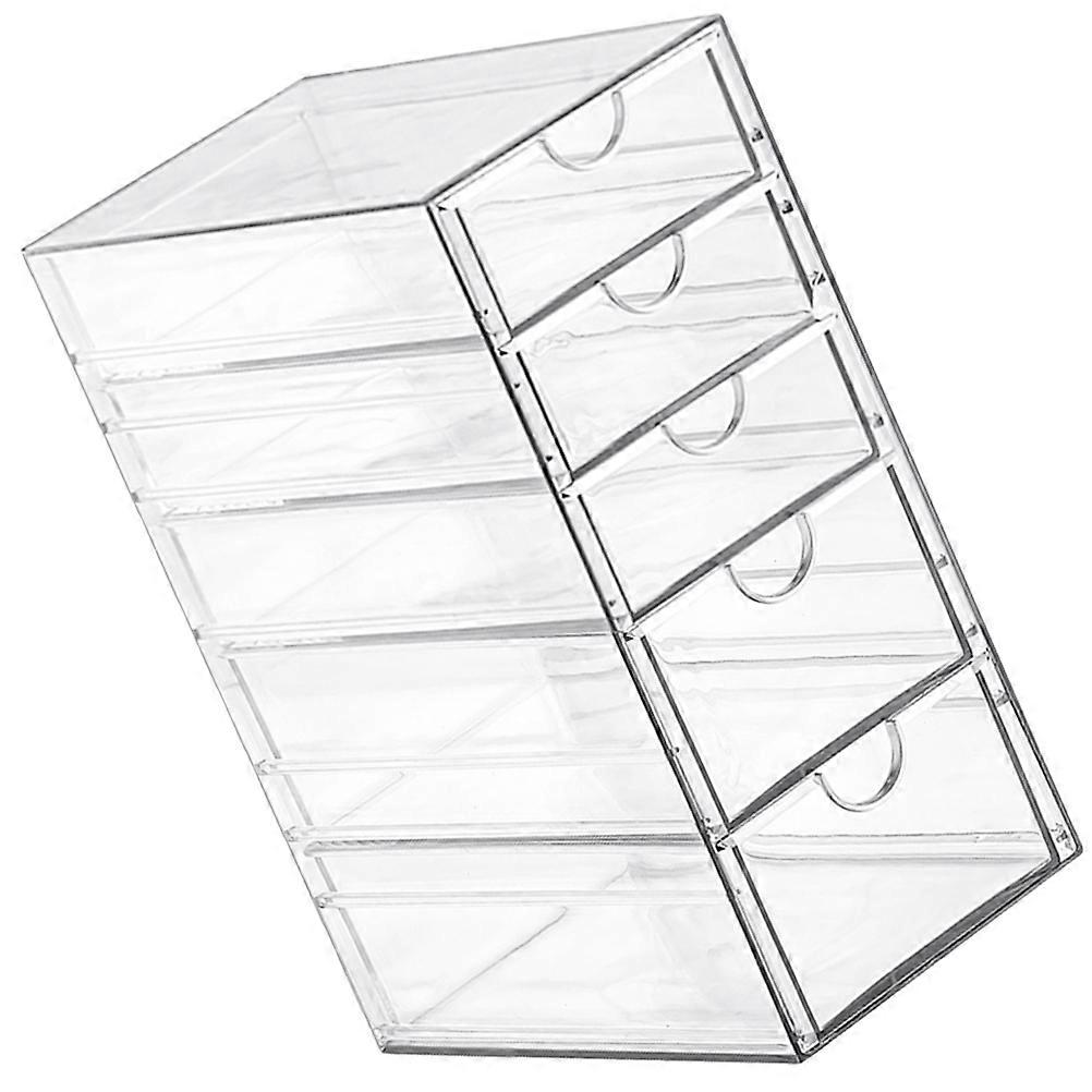 Plastic Container With Drawers Drawer Type Organizer For Cosmetics Home Use Rectangular Shape 1Pack