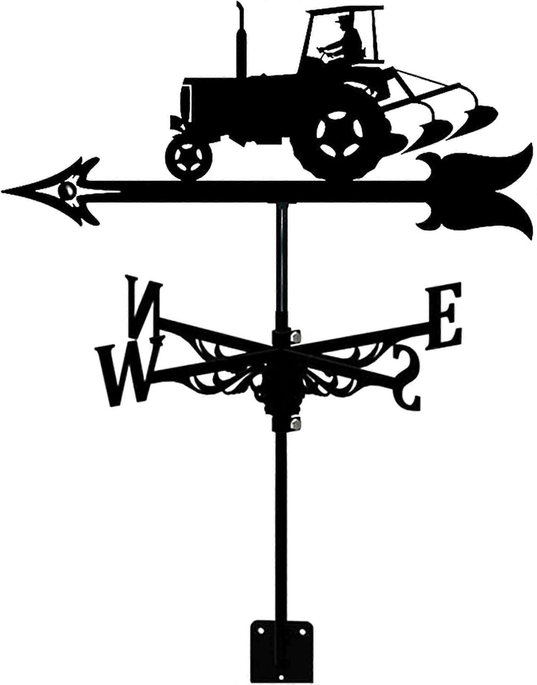 Rustproof Metal Farm Tractor Weather Vane Retro Garden Decor Wind Direction Indicator