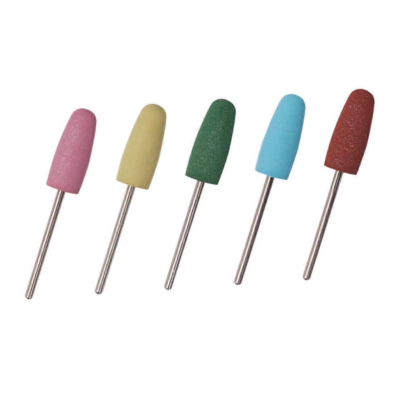 5pcs Rubber Nail Drill Bits Set for Efficient Shaping and Cuticle Care Manicure Tools