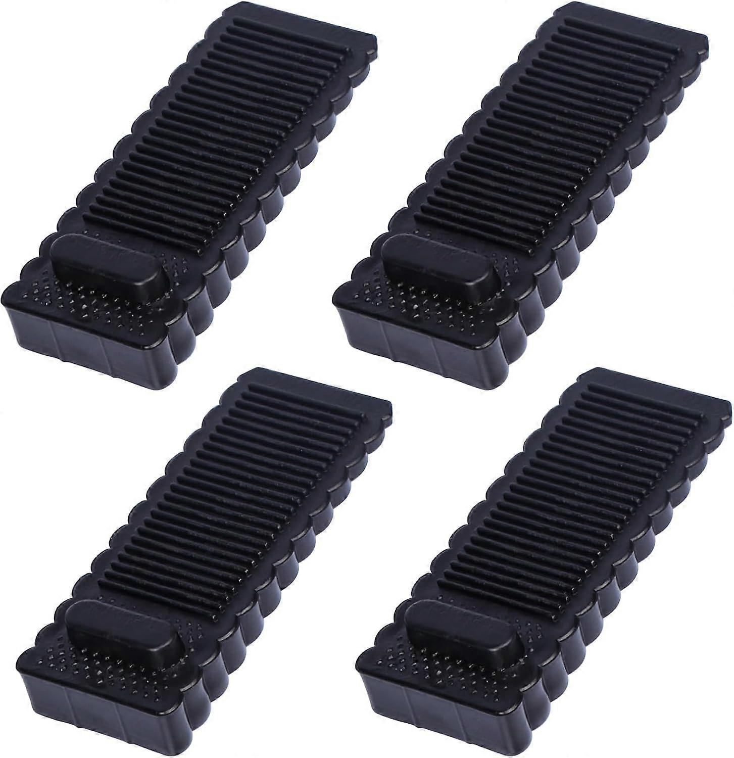 Set of 4 stackable, non-slip rubber floor door wedges