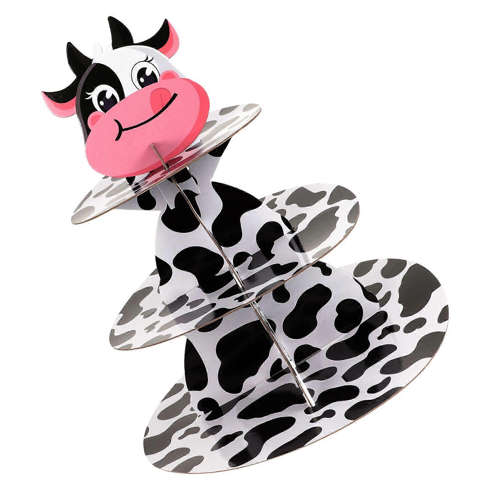 Cow Print Cupcake Stand for Party Decoration with Multi Layer Design