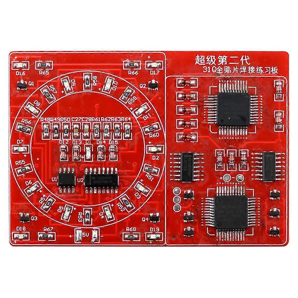 DIY Soldering Skill Practice Kit - Lucky Turntable LED Lights with Patch Components for Electronic Welding Projects
