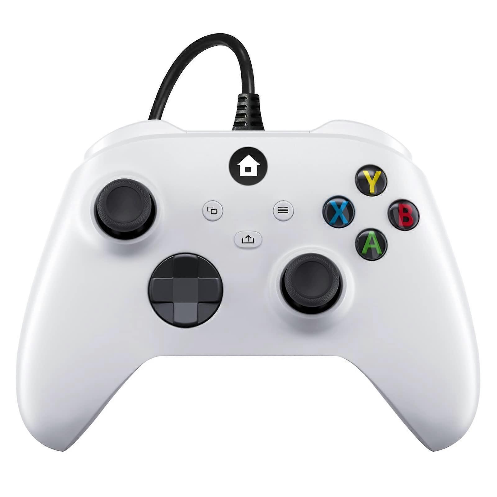 White Wired Game Controller for PC and Console with Low Latency and Ergonomic Grip