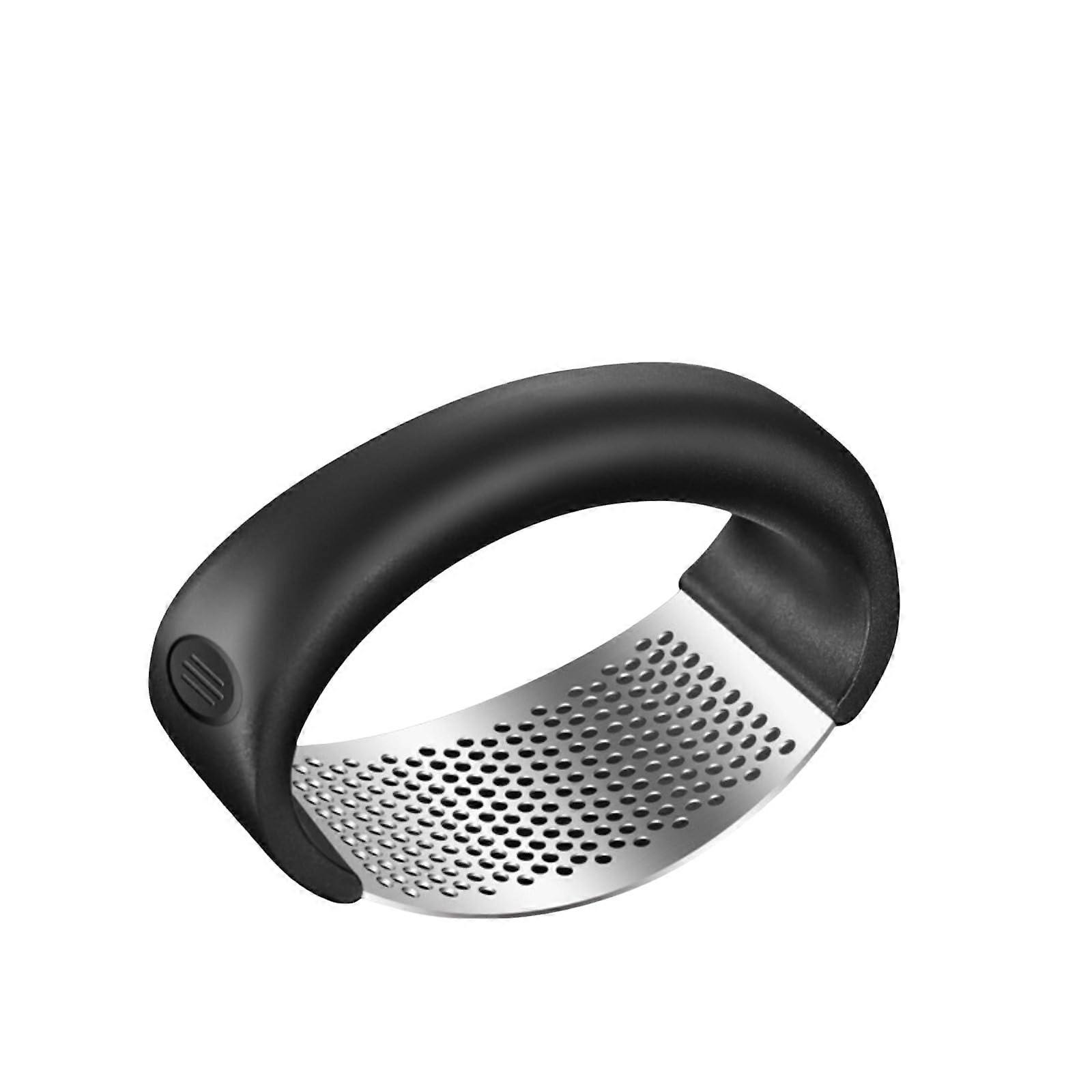 Garlic Press with Efficient Circular Design, Durable Metal Crusher for Kitchen, Easy Clean, Dark Night Black 1 Pack