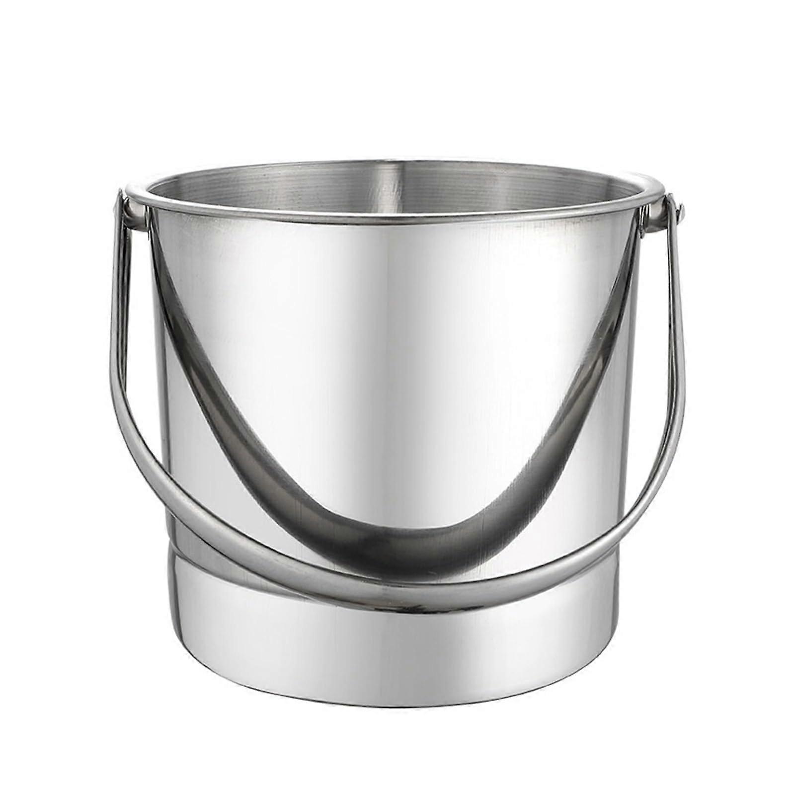 Stainless Steel Ice Bucket Thickened Round Small Design