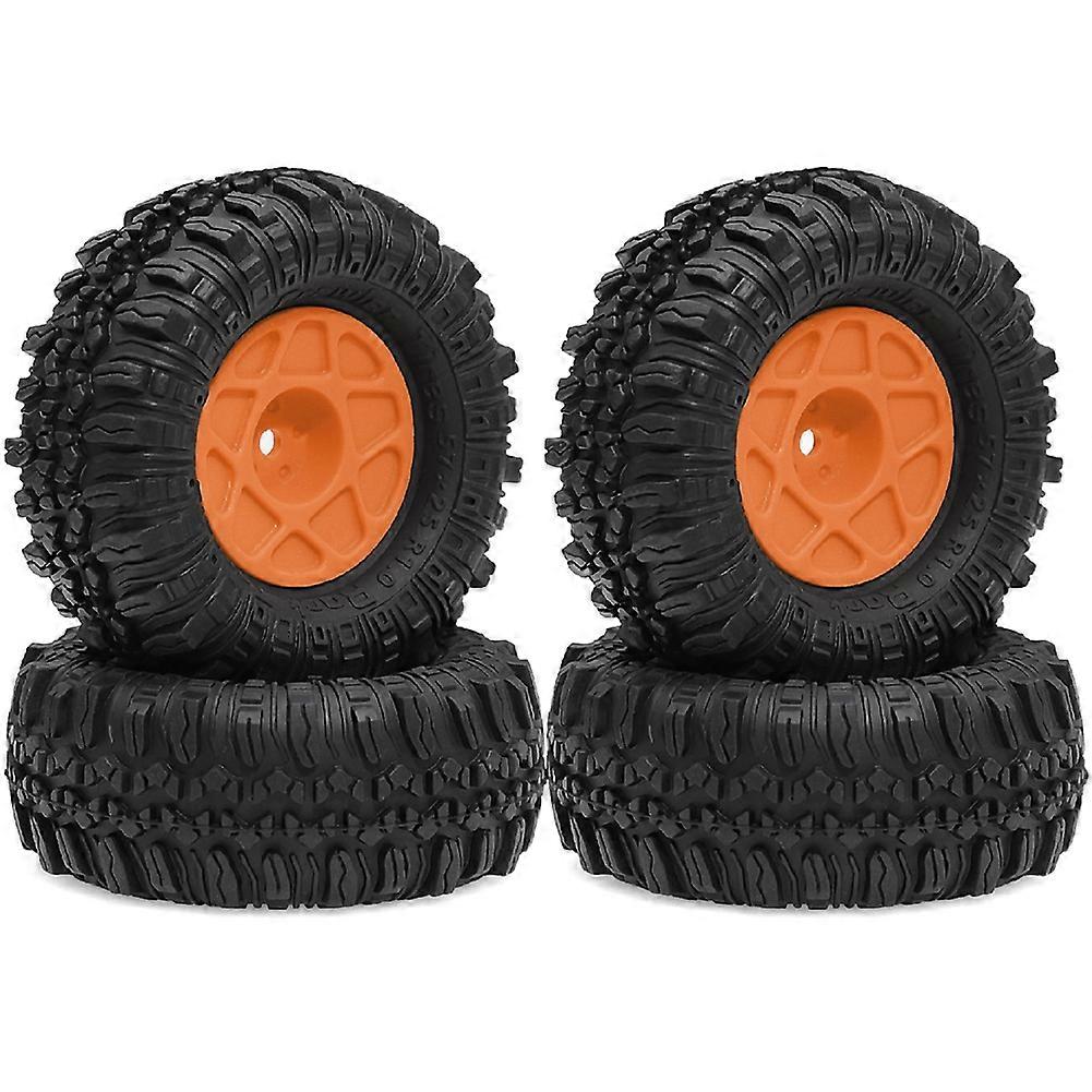 Conjunto de Pneus de Roda Beadlock de 4pc 57mm 1.0 polegadas para TRX4M SCX24 AX24 Laranja