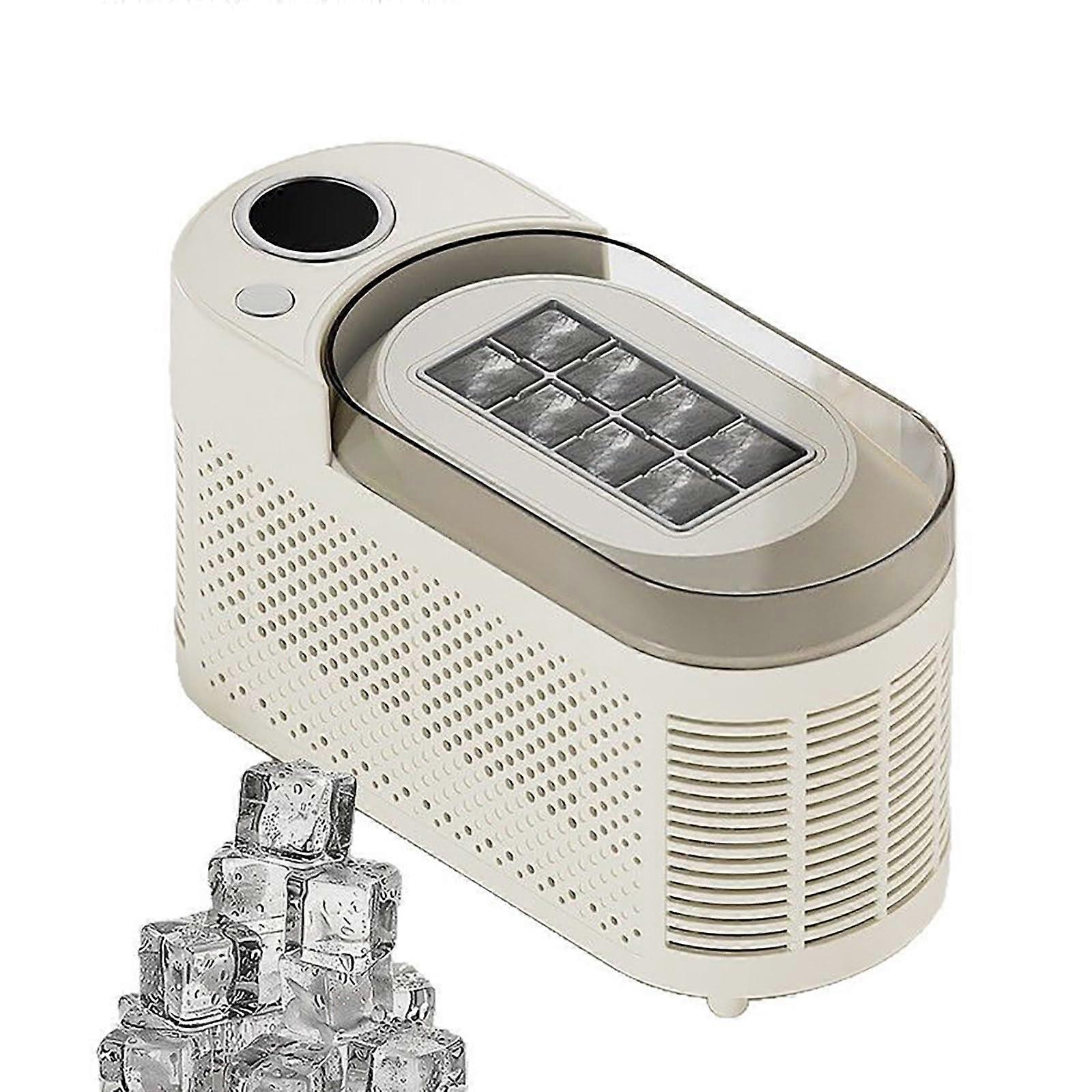 Portable Ice Maker with 10Minute Ice Making, Dual Modes, Compact Cream Design for Car Camping