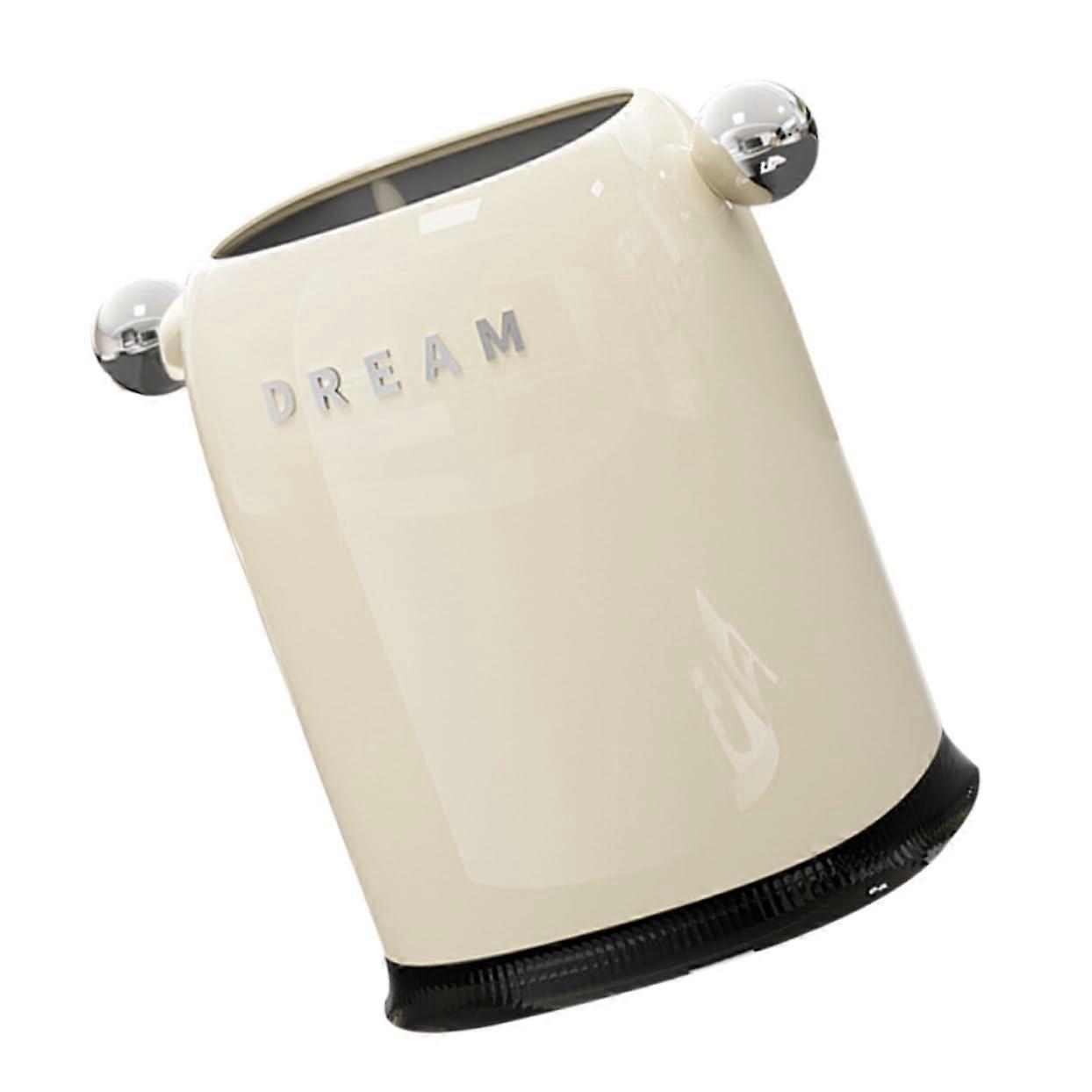 White Plastic Open  Trash Can with Removable Liner for Kitchen Office and Home