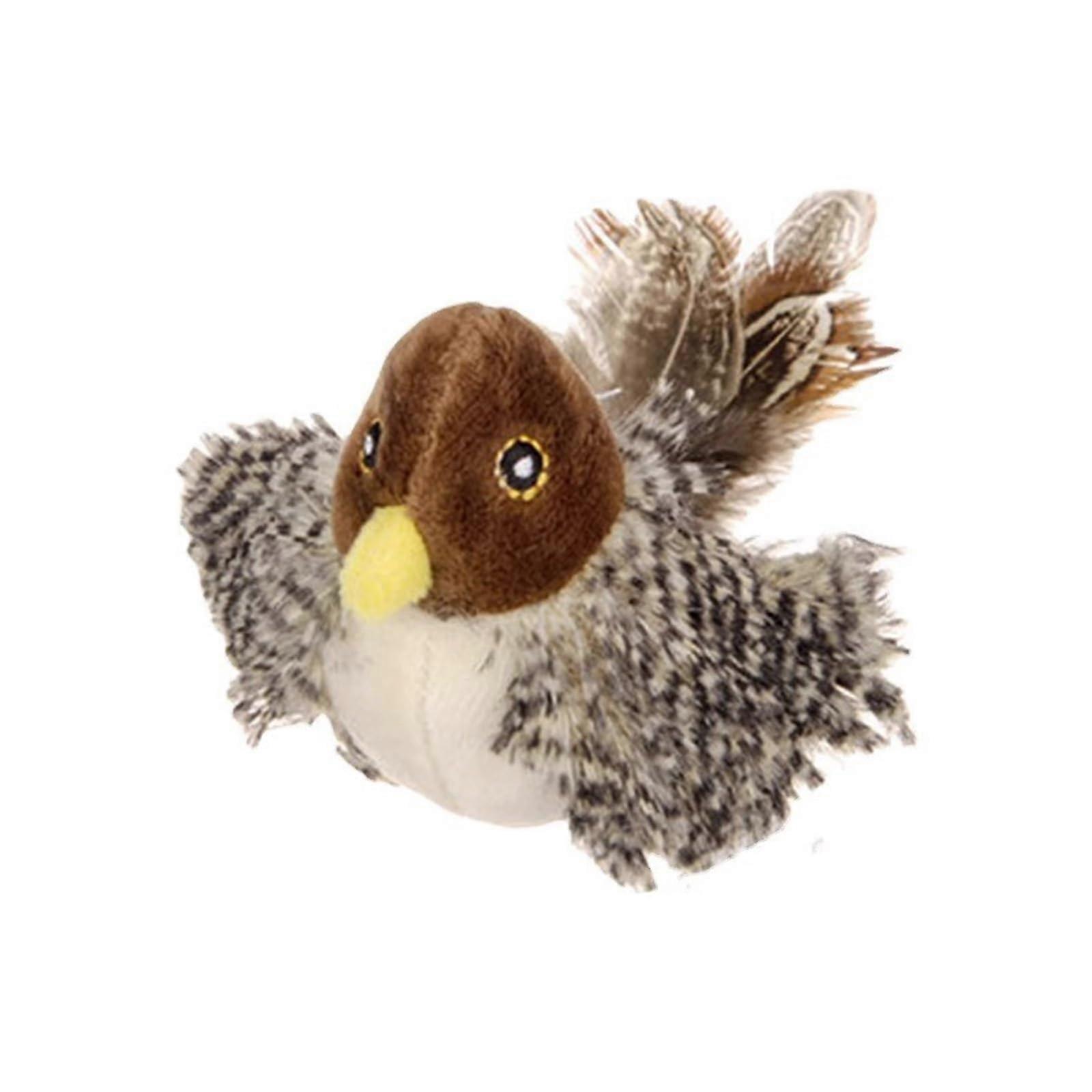 Interactive Chirping Bird Cat Toy with Realistic Feather Tail and Motion Activated Hunting Play
