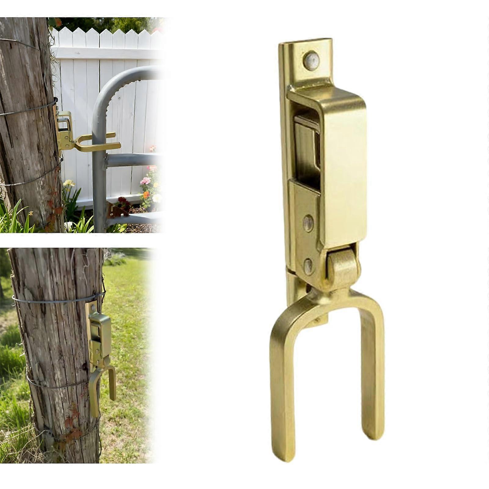 Heavy Duty Gate Latch with Automatic Spring Lock, RustResistant Steel for Farm, Ranch and Backyard