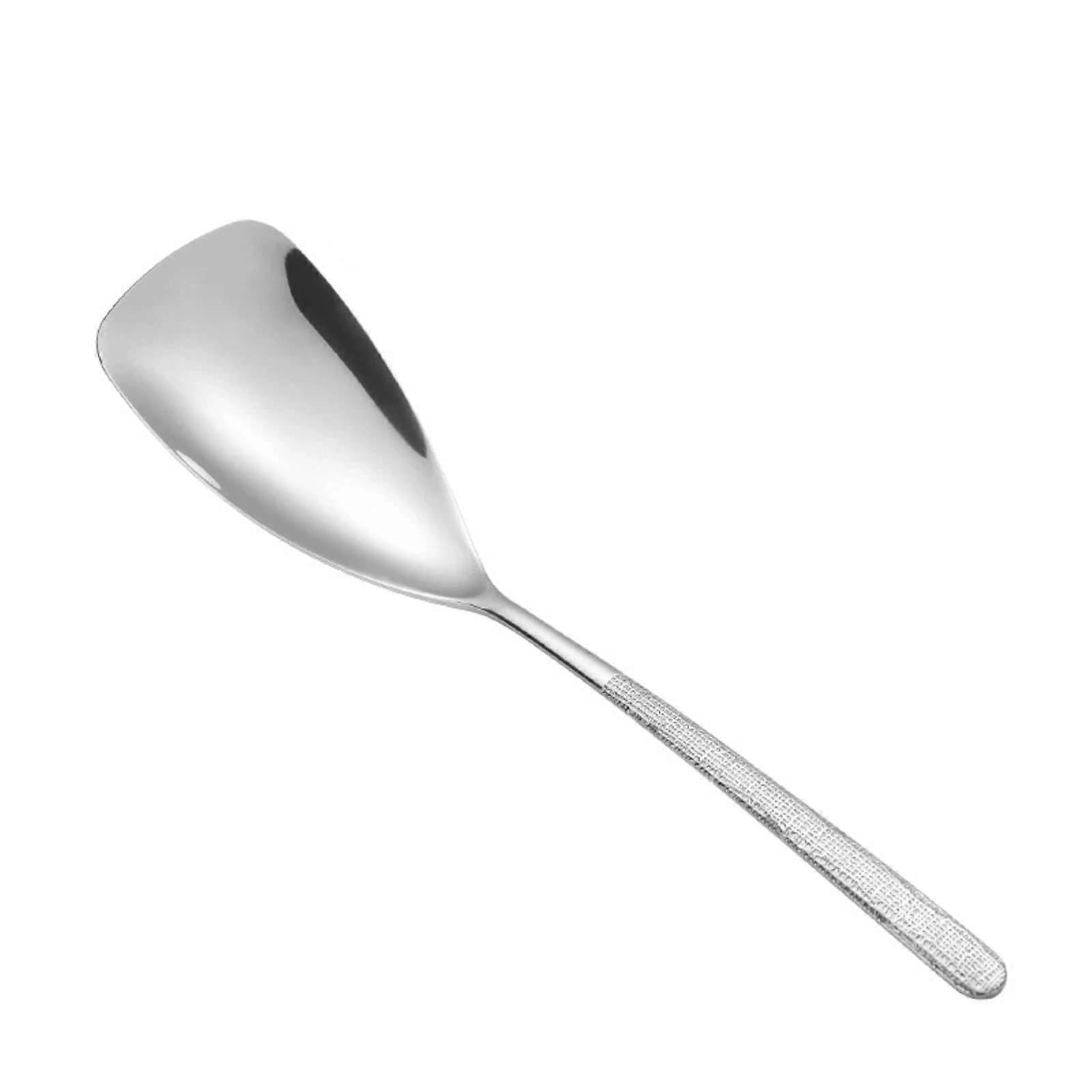 Stainless Steel Dining Spoon with Silver Hammer Pattern, Ergonomic Grip, Heavy Duty Design
