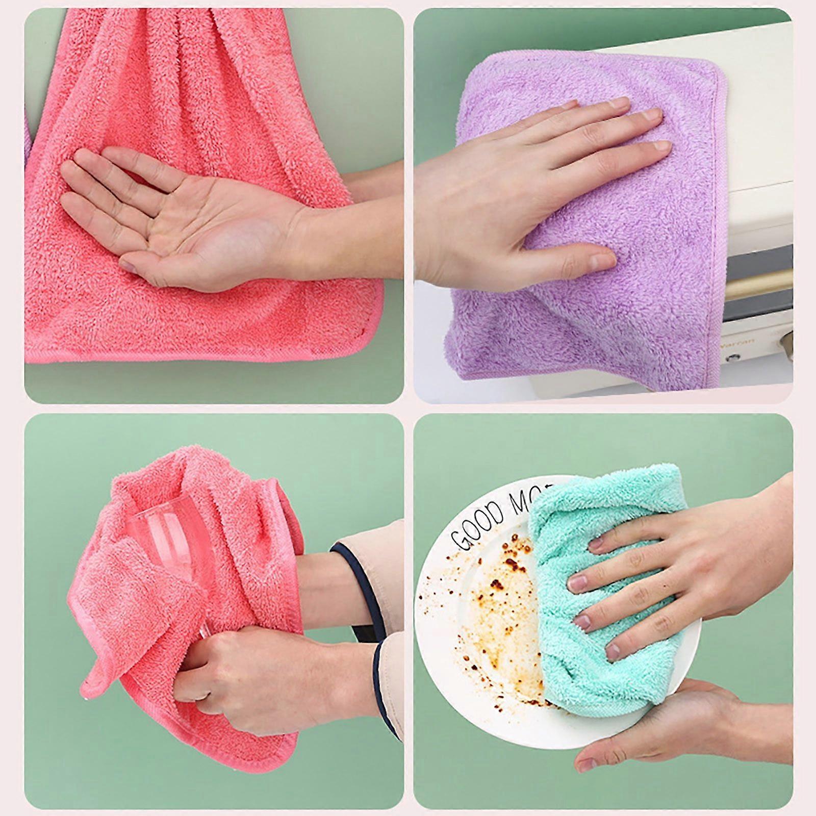 Cleaning Rags Microfiber Cloth Fruit Type Absorbent Repeatable Dishwasher