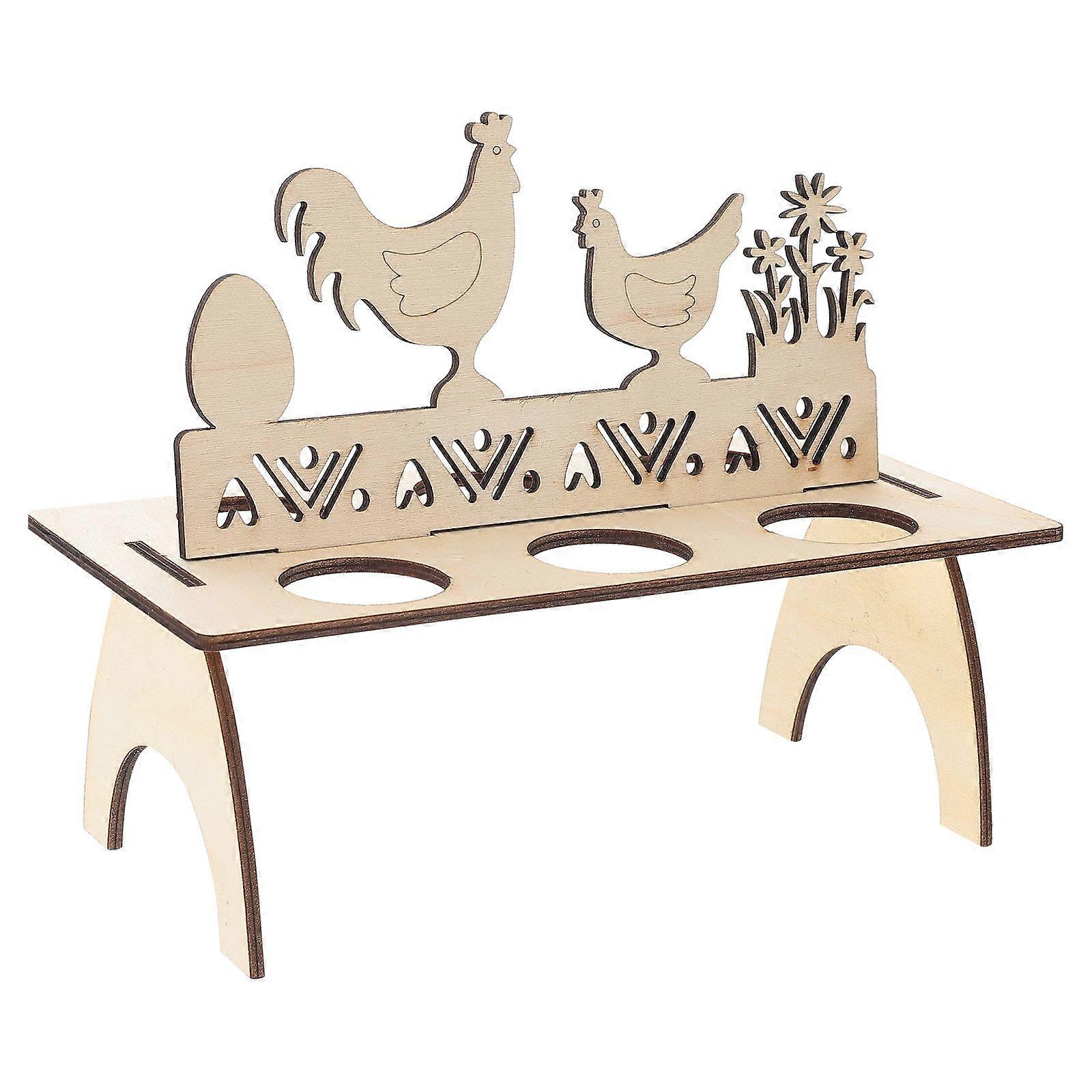 1pc Wooden Craft Egg Rack Easter Egg Storage Holder Decorative Egg Holding Rack
