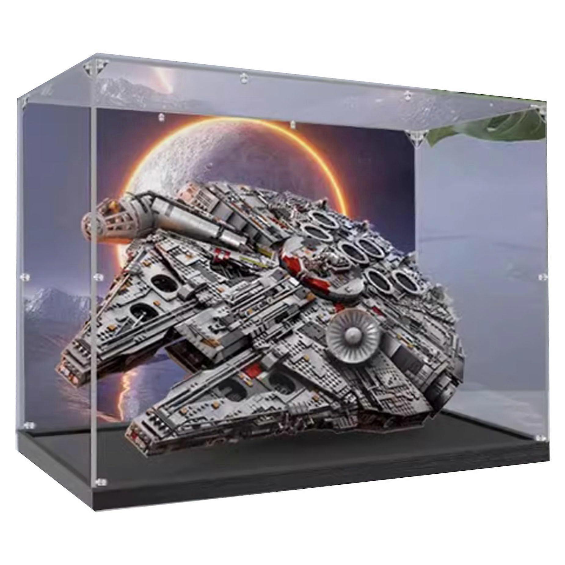Acrylic Display Case with Painted Background and Dustproof HD Transparency for  75192 Millennium Falcon