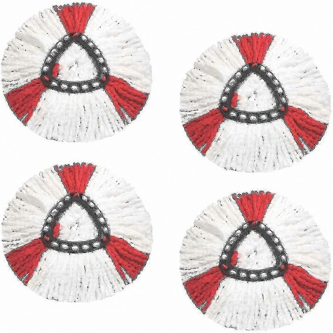 4-Piece Mop Head Refills, 2-in-1 Turbo Mop Replacement Heads Set