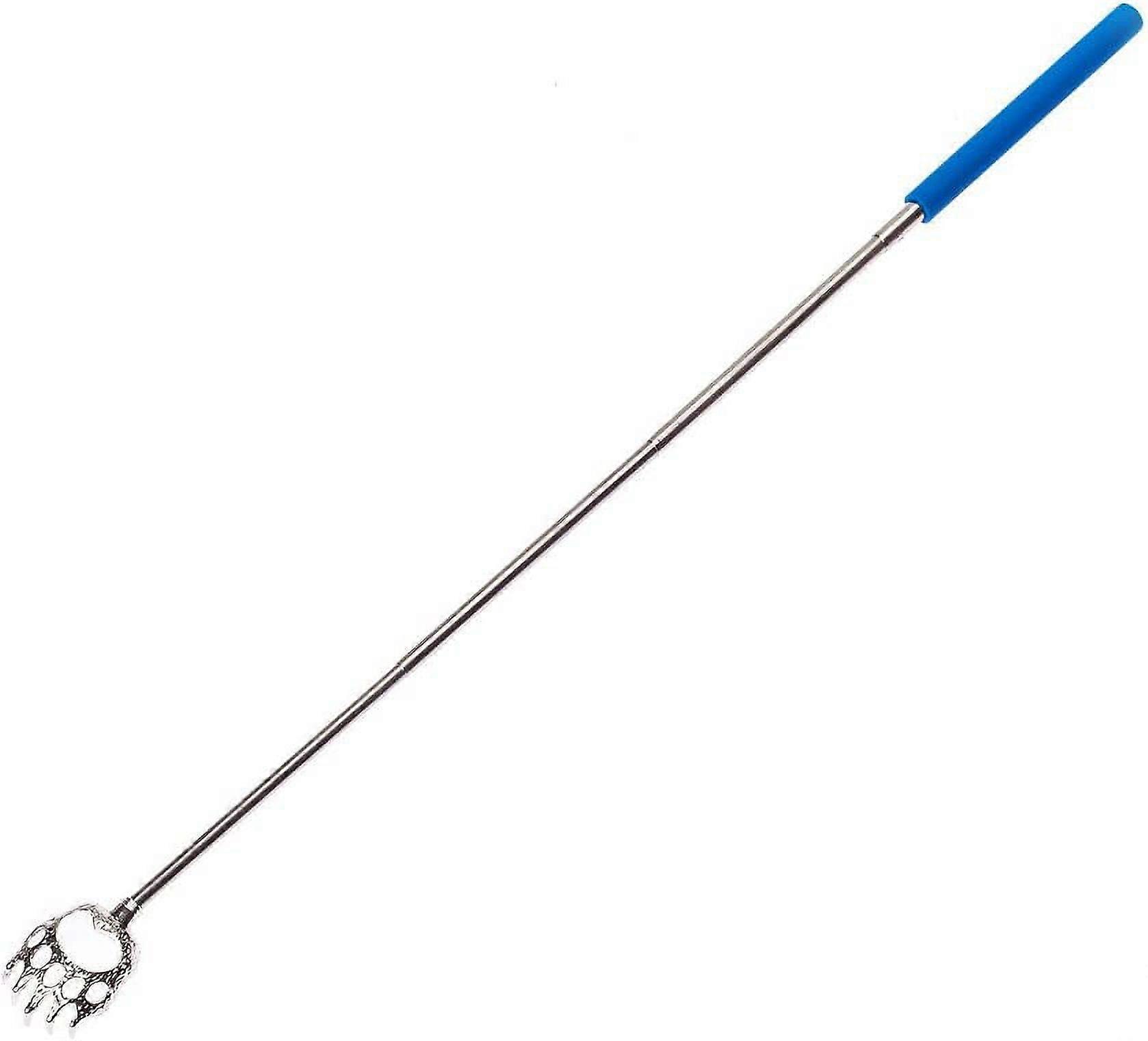 Blue Portable Extendable Telescopic Bear Claw Metal Backscratcher