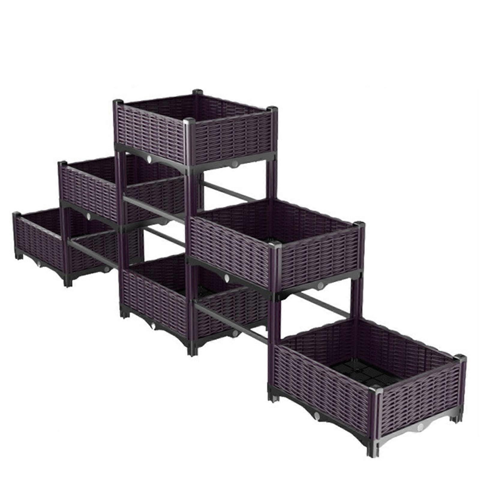 Raised Garden Bed with Drainage Plug, Elevated Planter Box for Vegetables, Herbs and Flowers