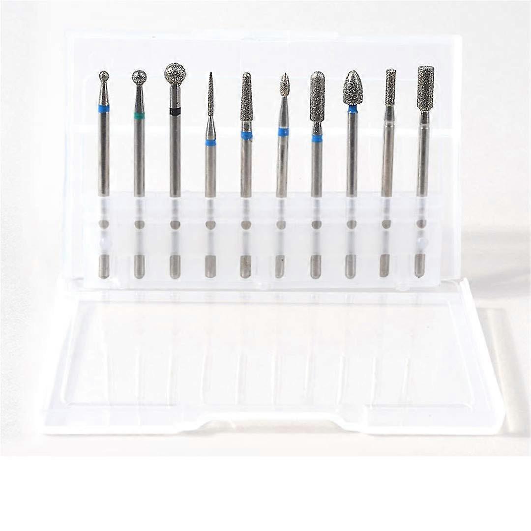 10 Pcs Professional Ceramic Nail Drill Bit Set for Manicure Pedicure, Longlasting Smooth Performance
