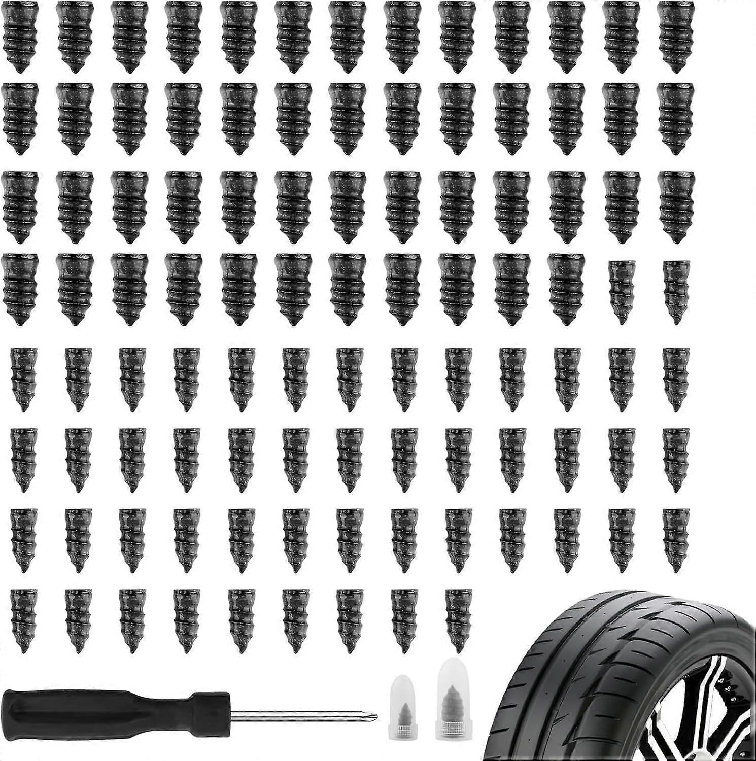 100PCS Car Tire Plug Kit,Practical Tire Screw Plug Repair Kit with