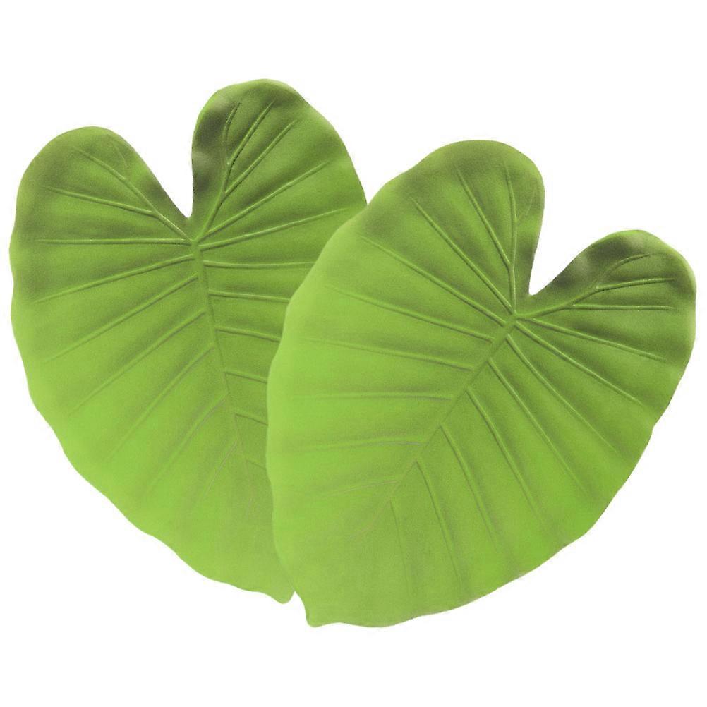 Monstera Leaf Turtle Back Leaf Placemats for Summer Decor 2Pcs Green Eva Table Mats