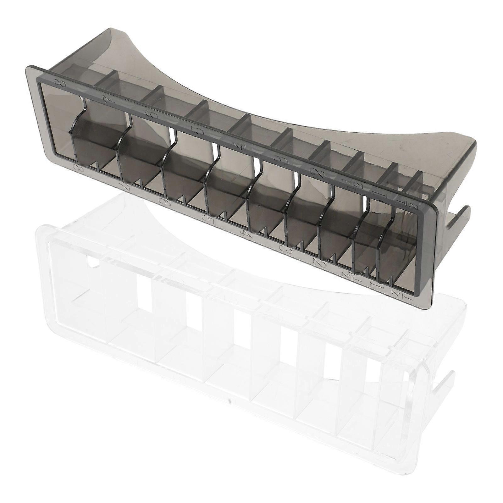 Clipper Guard Holder Organizer Transparent Plastic Storage Box for 2Pcs Hair Tools