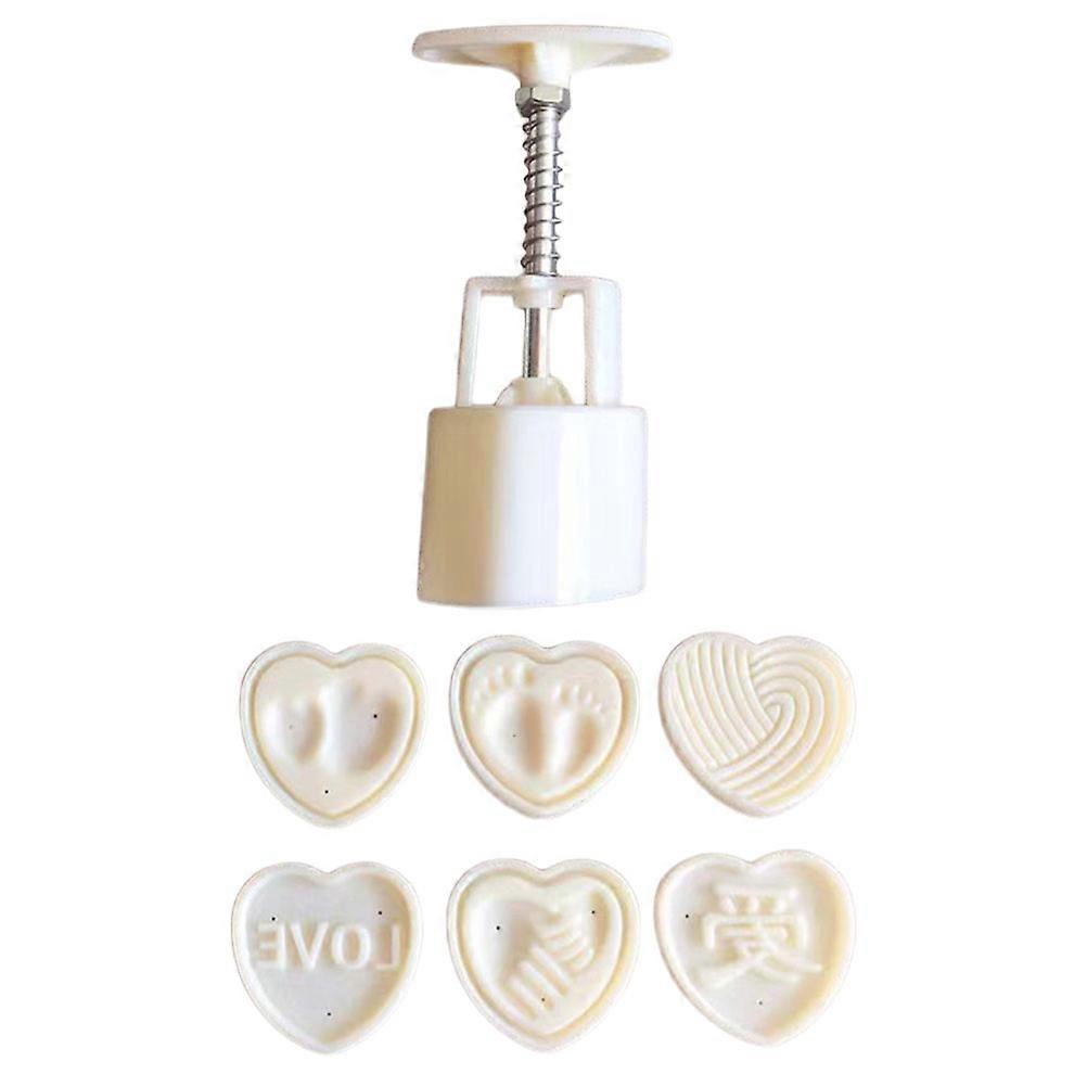 Creative Heart Shape Moon Cake Molds Diy Baking Kitchen Tool For Dessert 14.7X5CM Abs Material 1Set
