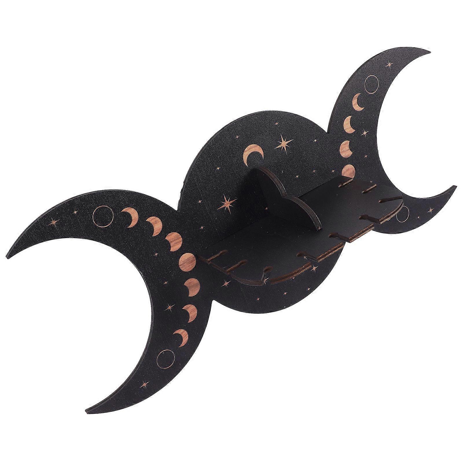 Creative Moon Phase Wooden Shelf for Storage Rack 5Pcs Set