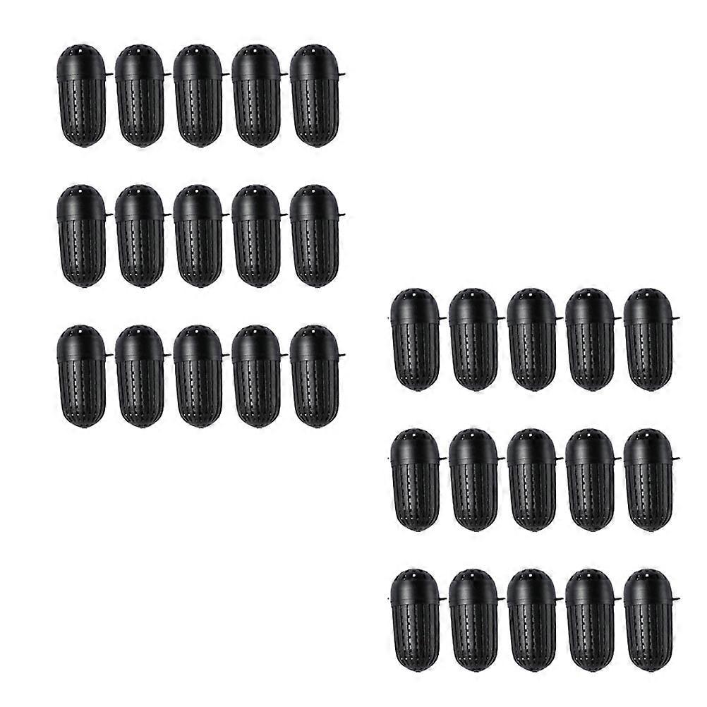 Black Baiting Boxes Hollow Baiting Cage for Fishing 100Pcs Pack