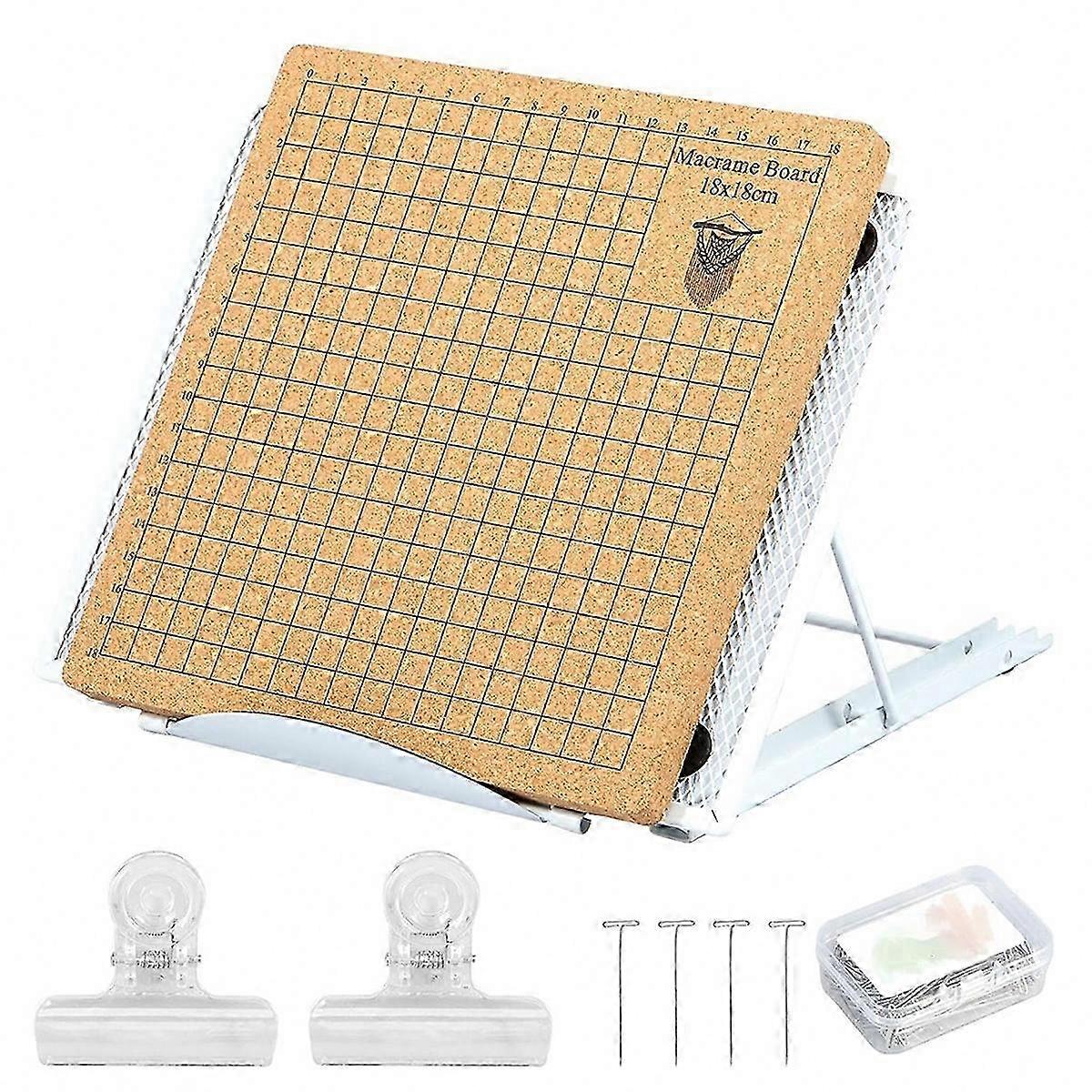 7x7 Inch Macrame Board with Adjustable Metal Holder for Crafting Projects