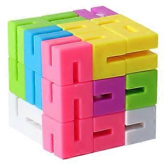 Bouwstenen puzzel voor kinderen, creatief vormbouw speelgoed, educatieve STEM-speelgoed voor peuters, kleurrijke 3D-puzzelset.