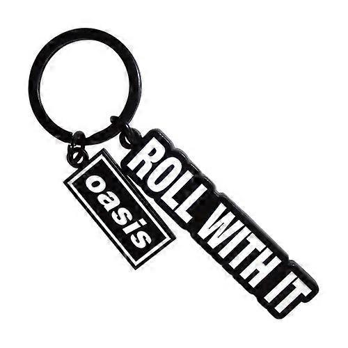 Oasis Roll With It Logo Keyring