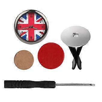 1 set Union Jack-klocka i bilinteriör, rostfritt stål, dekoration av Union Jack-klockan
