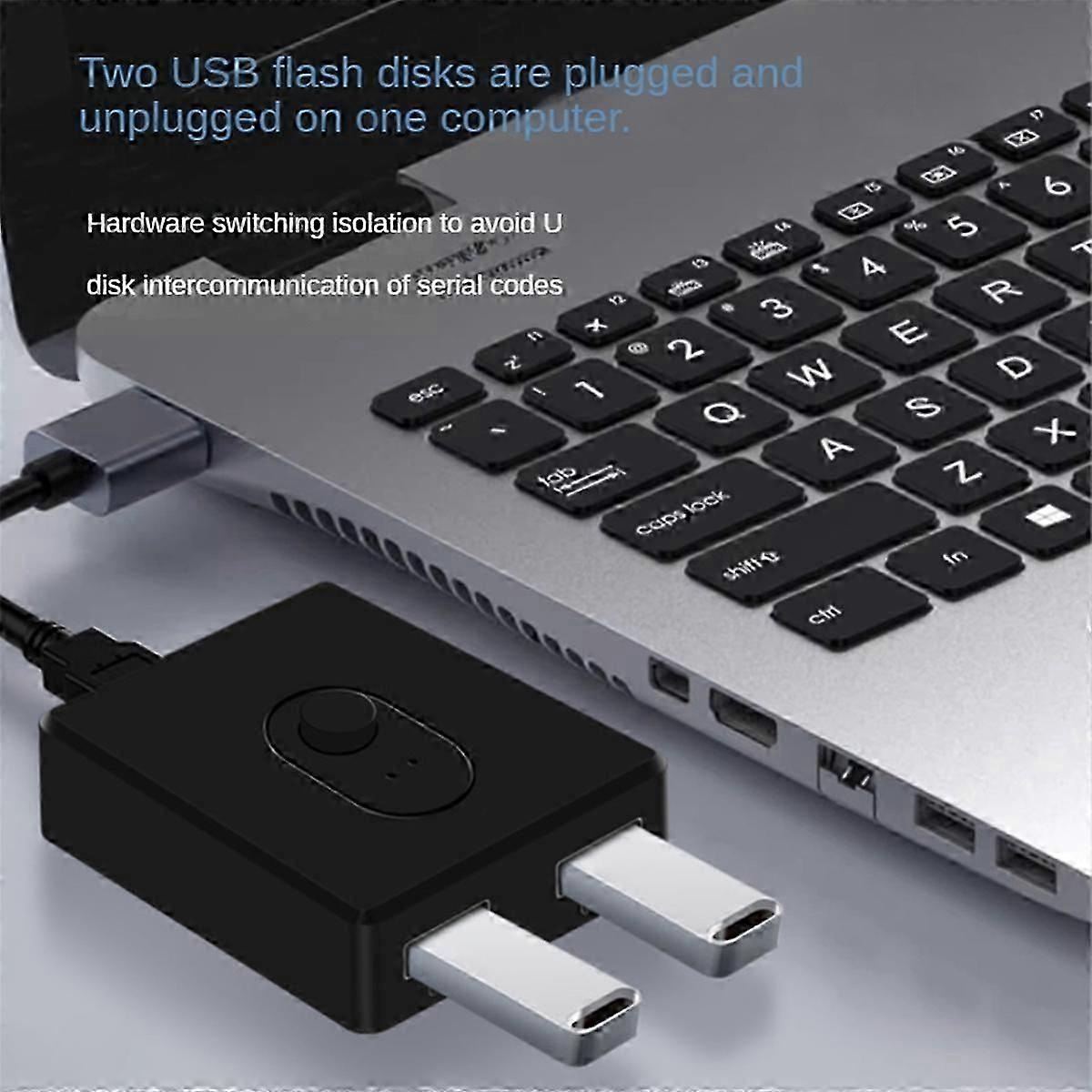USB 2.0 KVM Switch 1X2/2X1 Switch Switcher USB Splitter Shared Controller compatible with Laptop Computer Printer Keyboard Mouse, B